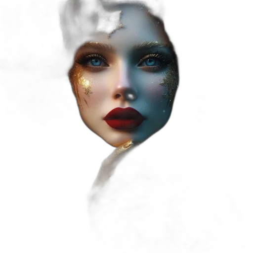 mask, face, jewelry, crown, photorealistic, fantasy art, concept art, 3d render transparent PNG cut-out
