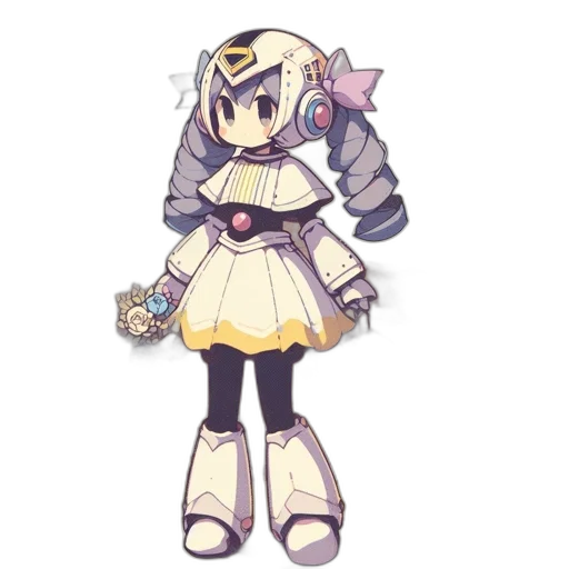 robot, staff, weapon, creature, pixel art, anime, concept art, cartoon transparent PNG cut-out