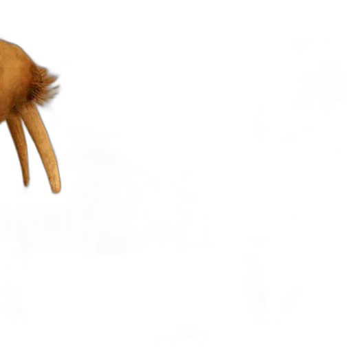 hair, animal, creature, umbrella, 3d render, photorealistic, concept art, earth tones transparent PNG cut-out