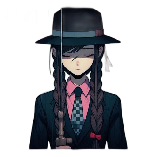 hat, staff, mask, face, pixel art, anime, cartoon, concept art transparent PNG cut-out