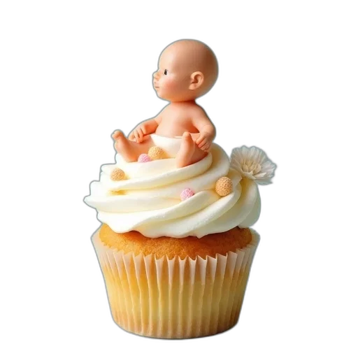 food, photorealistic, 3d render, cupcake transparent PNG cut-out