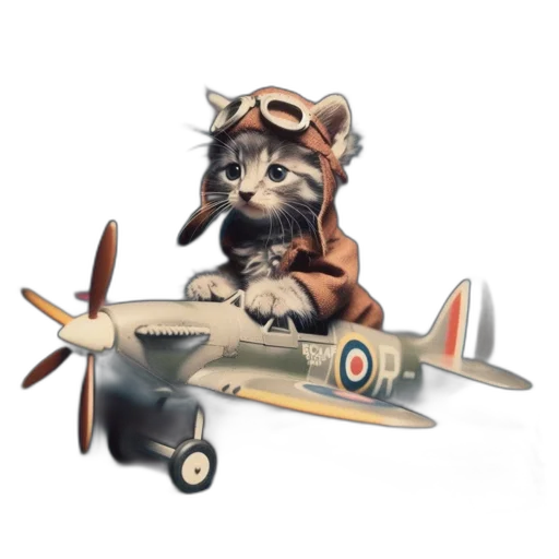 animal, concept art, pixel art, cartoon, fantasy art, kitten, dressed, aviator transparent PNG cut-out