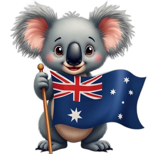 cartoon, cute, koala, holding transparent PNG cut-out
