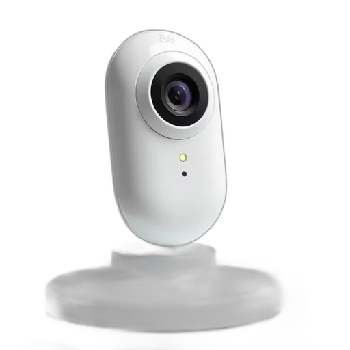 robot, 3d render, white, webcam, circular, lens, small, led transparent PNG cut-out