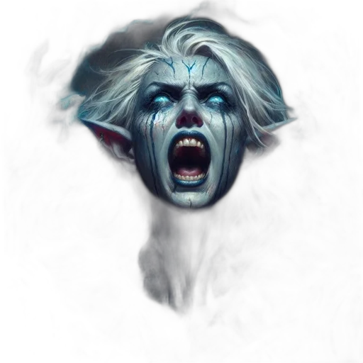 face, mask, creature, staff, concept art, fantasy art, photorealistic, comic book art transparent PNG cut-out