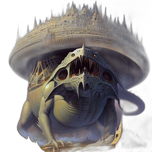 hat, dragon, creature, mask, concept art, fantasy art, photorealistic, 3d render transparent PNG cut-out