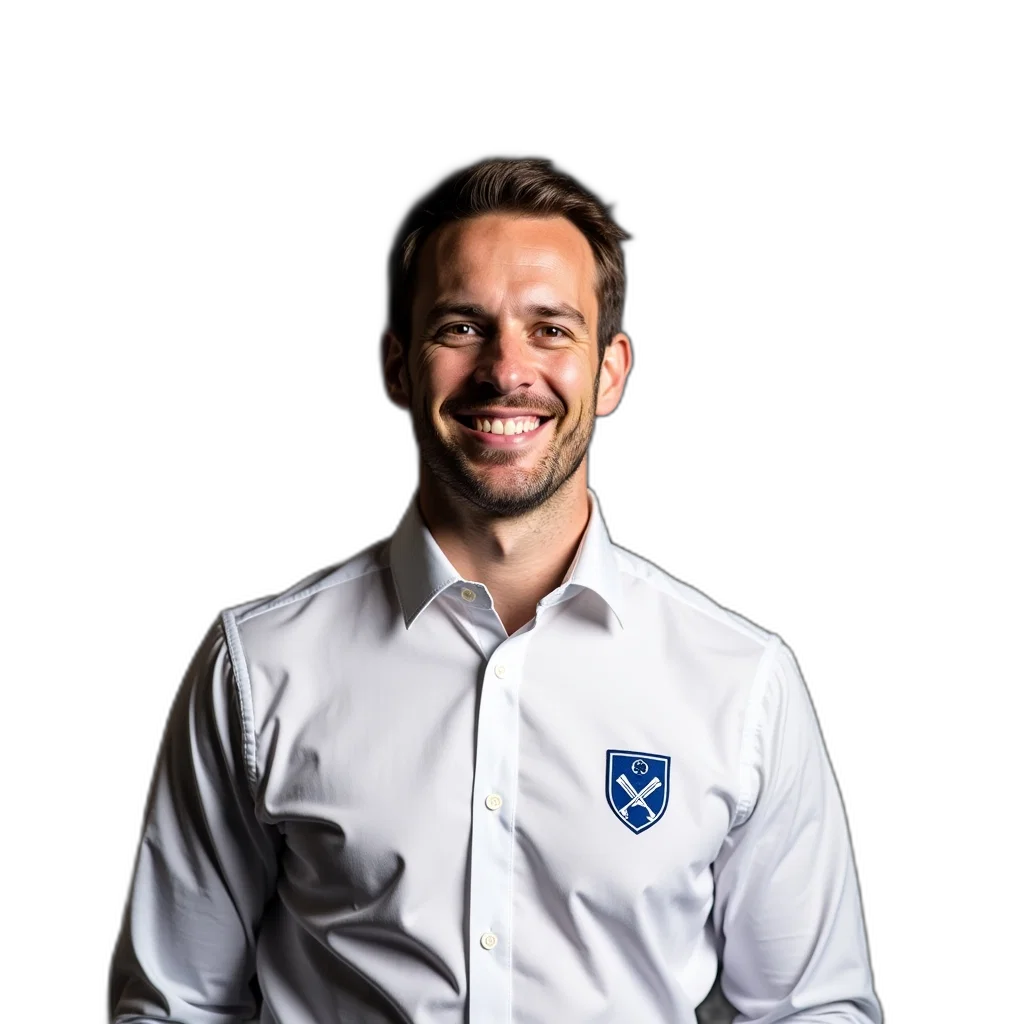staff, jacket, face, man, wearing, white, shirt, blue transparent PNG cut-out