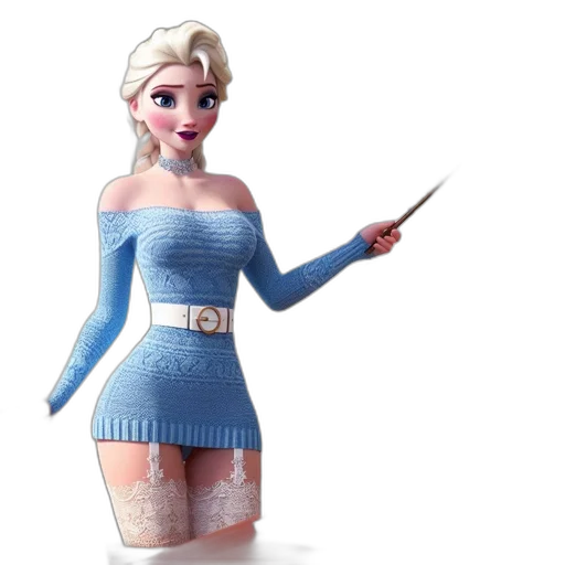 dress, 3d render, concept art, cartoon, fantasy art, elsa, frozen, depicted transparent PNG cut-out