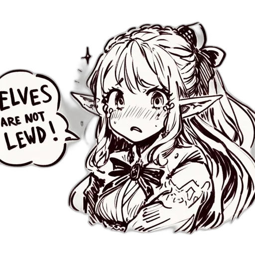 anime, concept art, fantasy art, cartoon, anime-styled, female, character, elf-like transparent PNG cut-out