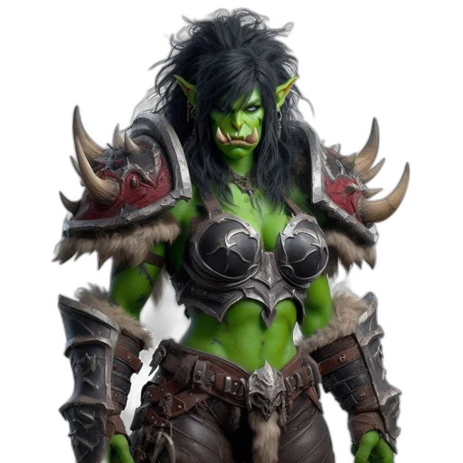 fantasy art, concept art, comic book art, pixel art, green, orcish, figure, distinctive transparent PNG cut-out