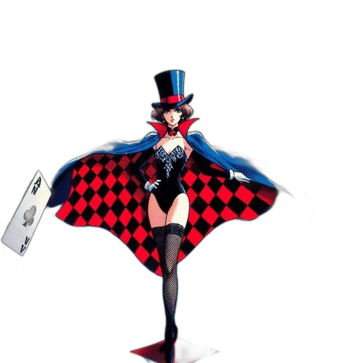 hat, dress, robot, concept art, pixel art, comic book art, 3d render, magician-like transparent PNG cut-out