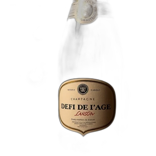 bottle, 3d render, fire, second, image, close-up, champagne, label transparent PNG cut-out
