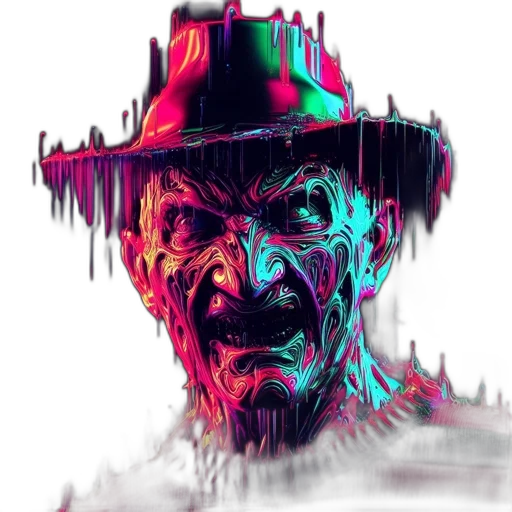 hat, face, mask, comic book art, cyberpunk, concept art, pixel art, neon lights transparent PNG cut-out