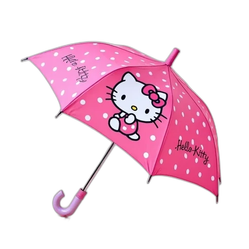 umbrella, staff, pink, hello, kitty, white, polka, dot transparent PNG cut-out