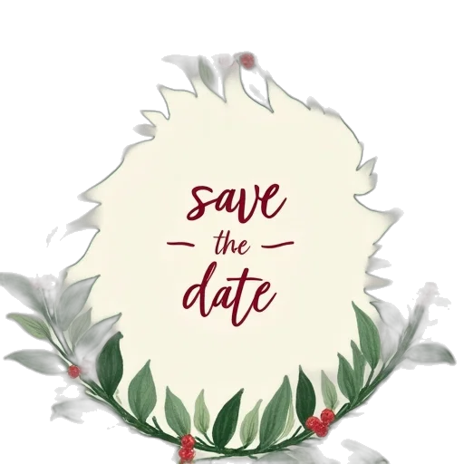 holiday, greenery, save, date transparent PNG cut-out