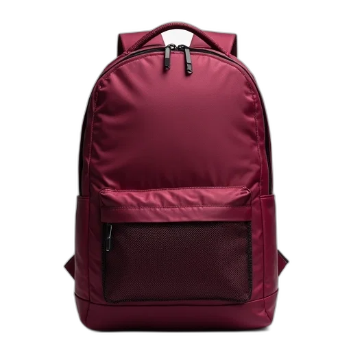 jacket, 3d render, red, maroon-colored, backpack, mesh, pocket, front transparent PNG cut-out