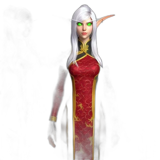 staff, dragon, dress, fantasy art, concept art, 3d render, pixel art, elaborate transparent PNG cut-out