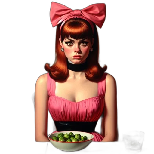 dress, food, face, jewelry, concept art, photorealistic, cartoon, comic book art transparent PNG cut-out