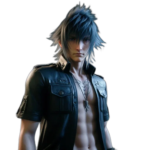 jacket, concept art, 3d render, photorealistic, cyberpunk, tattooed, male, character transparent PNG cut-out