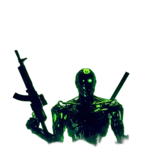 weapon, robot, animal, staff, concept art, 3d render, pixel art, comic book art transparent PNG cut-out
