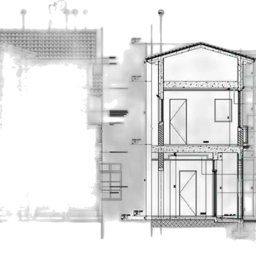 building, furniture, 3d render, concept art, photorealistic, architectural, blueprint, two-story transparent PNG cut-out