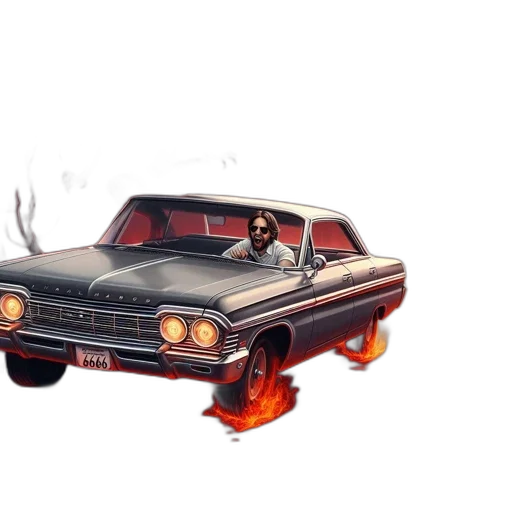 car, weapon, concept art, photorealistic, watercolor, 3d render, fire, fog transparent PNG cut-out