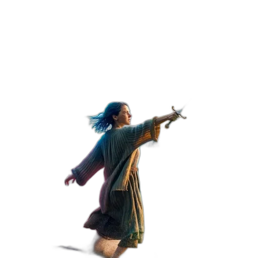 staff, weapon, sword, dress, concept art, 3d render, pixel art, fantasy art transparent PNG cut-out
