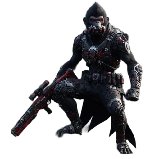 weapon, creature, sword, staff, concept art, 3d render, cyberpunk, dark transparent PNG cut-out