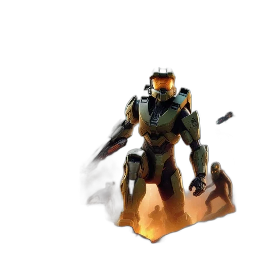 robot, weapon, concept art, 3d render, pixel art, fantasy art, outer space, golden transparent PNG cut-out