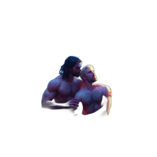 crown, hair, creature, pixel art, vaporwave, 3d render, concept art, underwater transparent PNG cut-out
