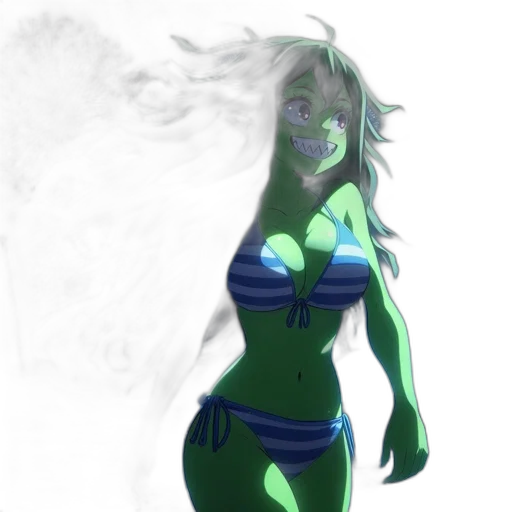 dragon, dress, mask, concept art, fantasy art, anime, 3d render, green transparent PNG cut-out