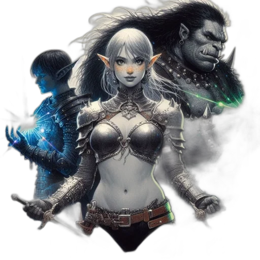 fantasy art, concept art, comic book art, pixel art transparent PNG cut-out