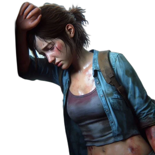 jacket, concept art, photorealistic, 3d render, cyberpunk, distressed, injured, young transparent PNG cut-out