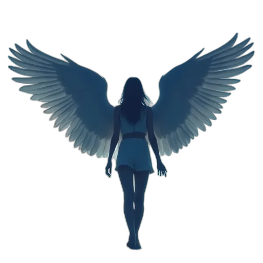pixel art, fantasy art, concept art, 3d render, blue, pastel, dark, silhouette transparent PNG cut-out