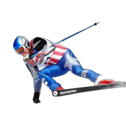 skier, action, wearing, patriotic-themed transparent PNG cut-out