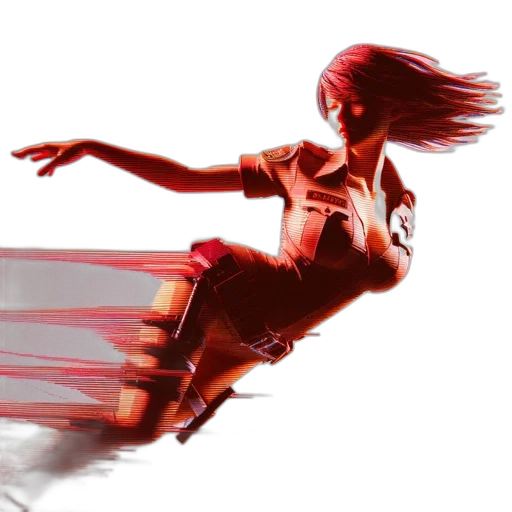 dress, hair, concept art, 3d render, comic book art, fantasy art, red, digitally transparent PNG cut-out