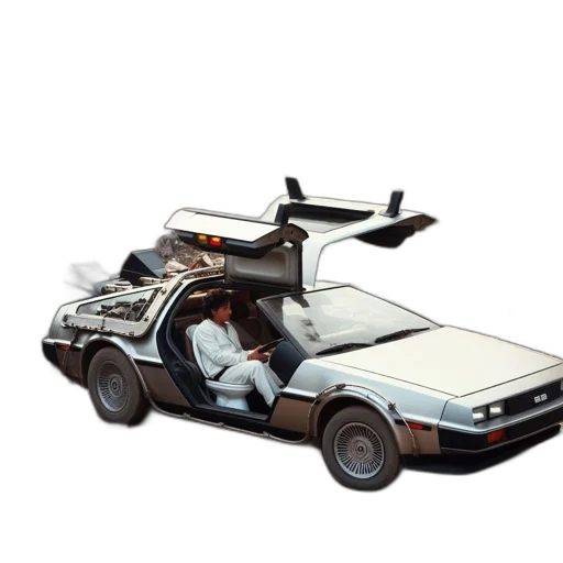 car, robot, concept art, 3d render, outer space, bustling, street, makeshift transparent PNG cut-out