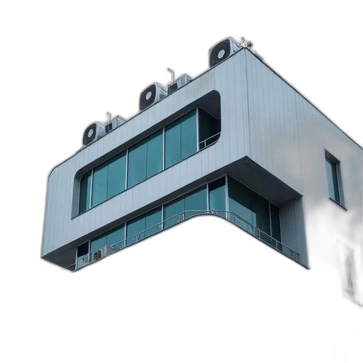 building, robot, 3d render, concept art, photorealistic, cyberpunk, modern, unique transparent PNG cut-out