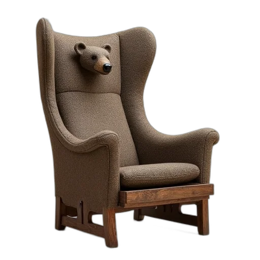 furniture, animal, creature, face, 3d render, photorealistic, northwest, side transparent PNG cut-out
