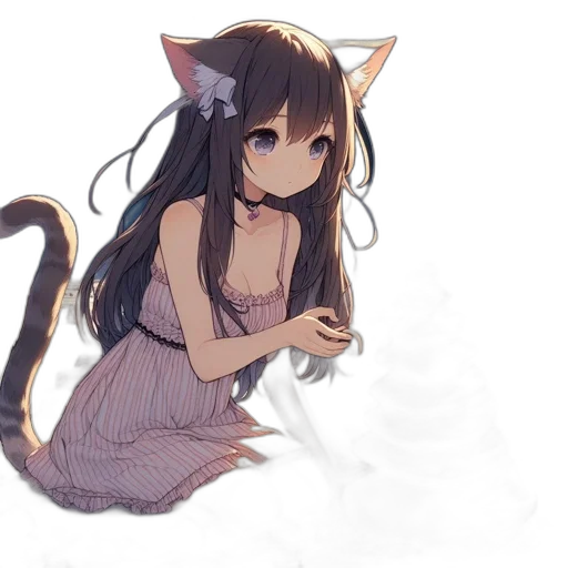 creature, dress, staff, animal, anime, watercolor, fantasy art, pixel art transparent PNG cut-out