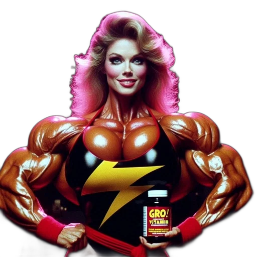 comic book art, muscular, blonde, woman, prominent, physique, wears, black transparent PNG cut-out