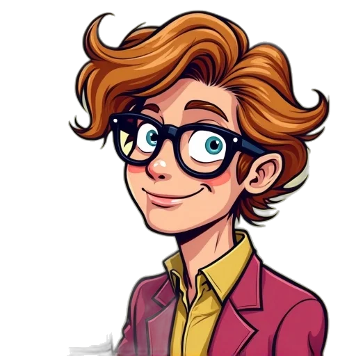 staff, jacket, face, cartoon transparent PNG cut-out