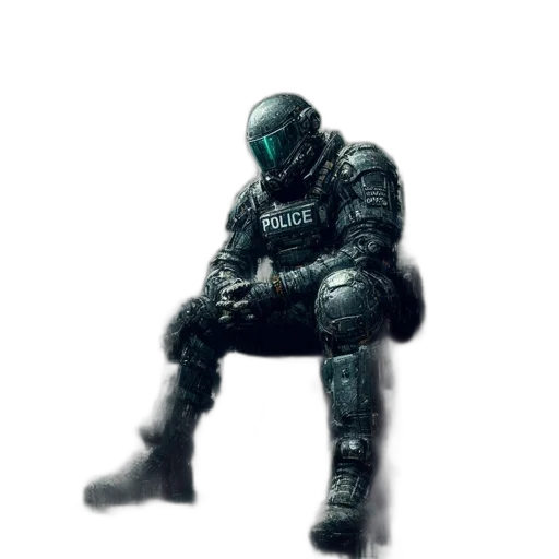 robot, weapon, mask, creature, concept art, pixel art, 3d render, cyberpunk transparent PNG cut-out