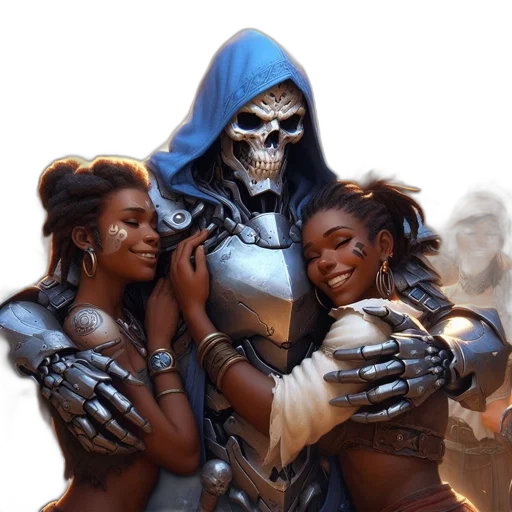 mask, concept art, fantasy art, comic book art, fantasy, realm, skeletal, figure transparent PNG cut-out