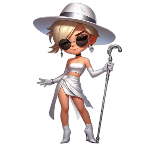 staff, concept art, pixel art, cartoon, fantasy art, elegant, female, character transparent PNG cut-out