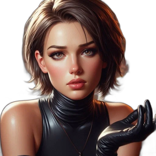 face, jewelry, weapon, jacket, photorealistic, comic book art, fantasy art, cyberpunk transparent PNG cut-out