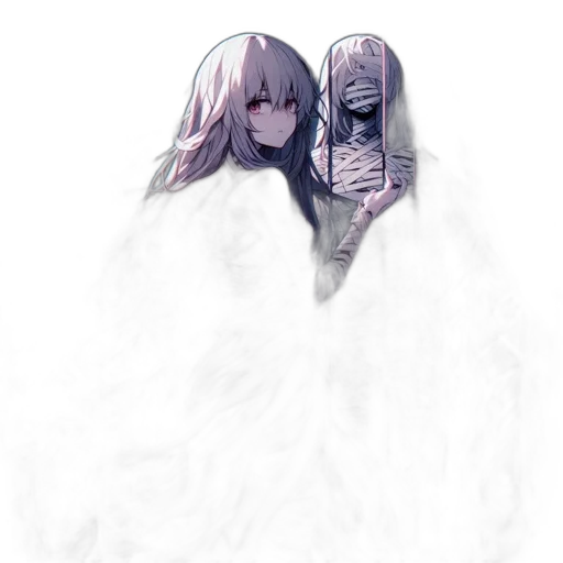 mask, weapon, creature, sword, pixel art, concept art, anime, watercolor transparent PNG cut-out