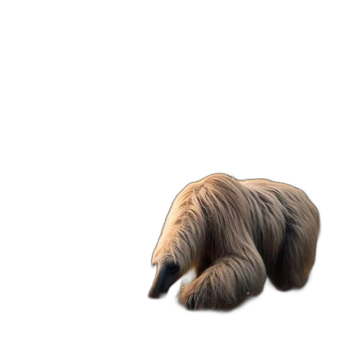 animal, hair, creature, staff, 3d render, photorealistic, concept art, watercolor transparent PNG cut-out