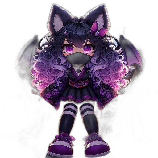 creature, mask, pixel art, fantasy art, concept art, anime, dark, monochrome transparent PNG cut-out