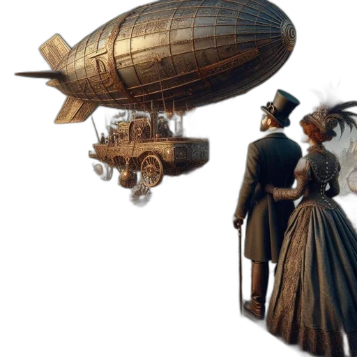 hat, umbrella, dress, car, concept art, fantasy art, 3d render, photorealistic transparent PNG cut-out